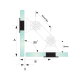 Glass to Glass Partition Bracket (82mm Bar) 15-19mm Glass