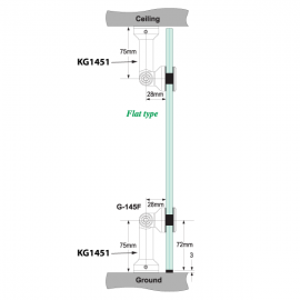 Glass to Ground/Ceiling Partition Bracket