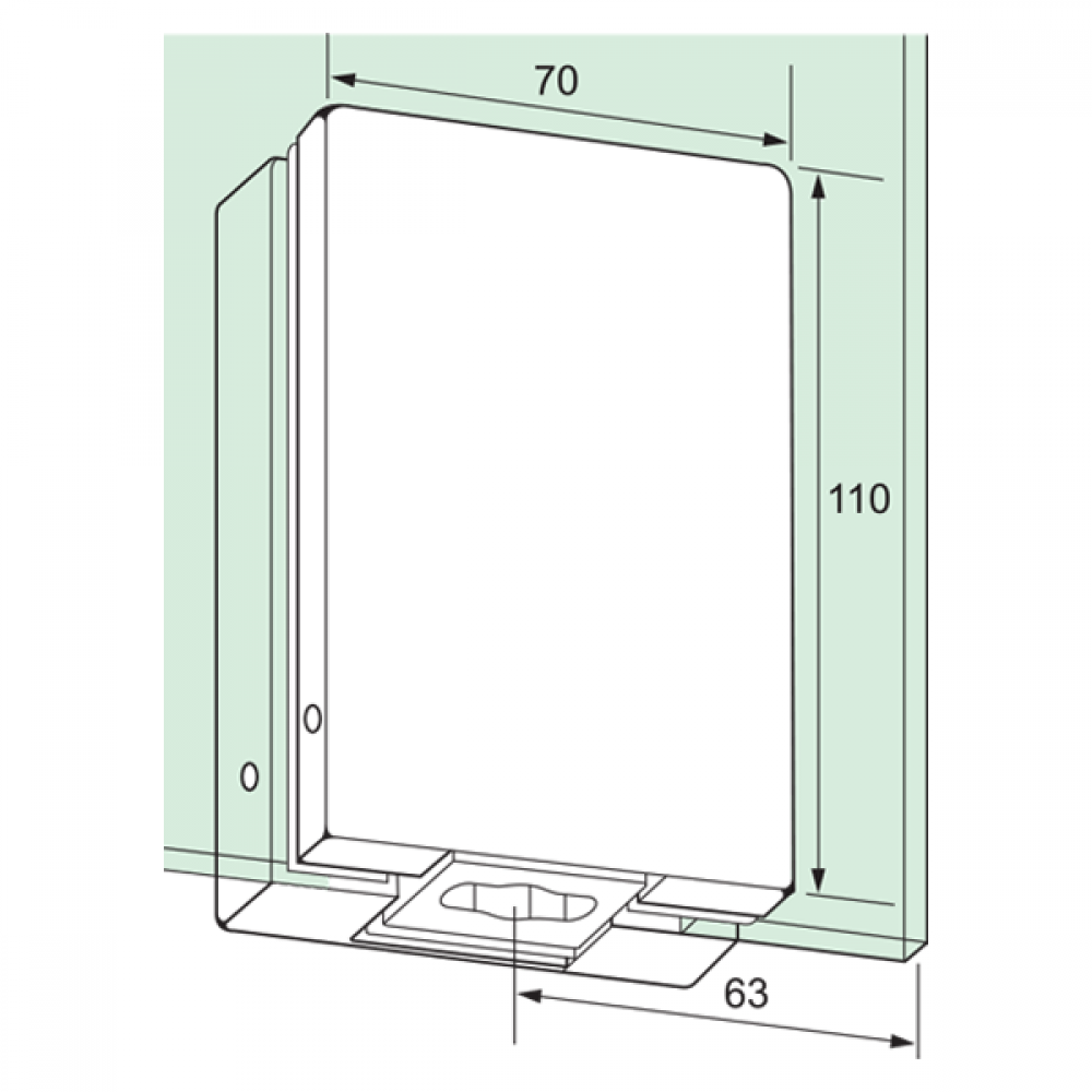 Bottom Patch Fitting - Satin Stainless