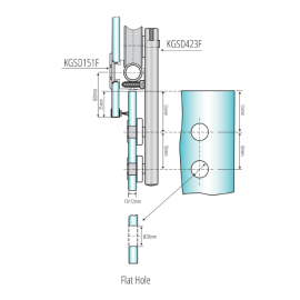 Satin Stainless Steel Roller Hanger - Flat Type