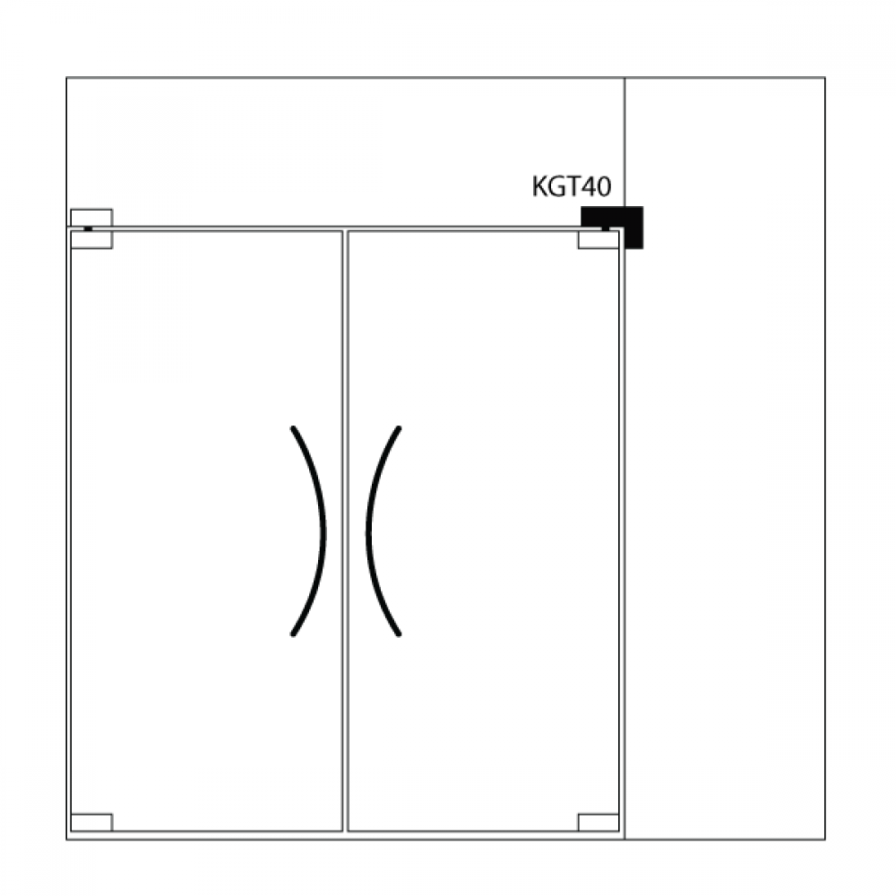 GCC Corner Transom Fitting - Satin Stainless