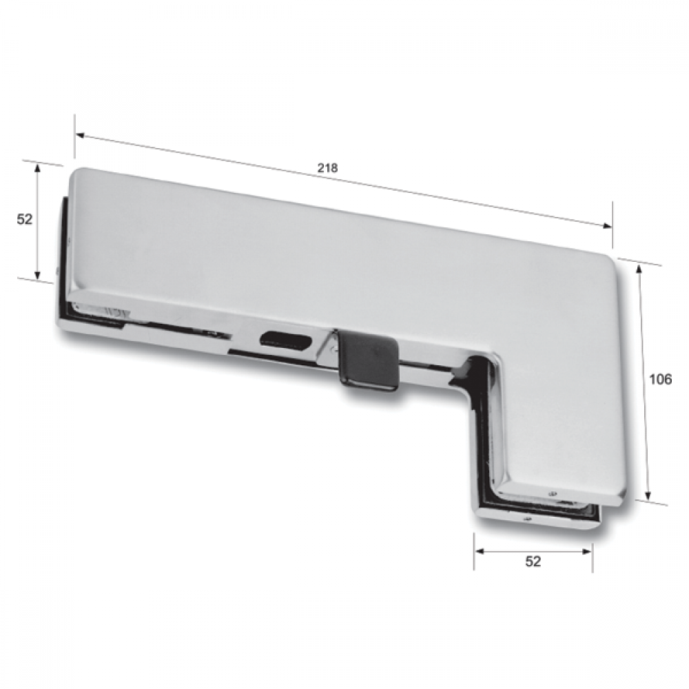 GCC Corner Transom Strike Box With Stopper - Satin Stainless