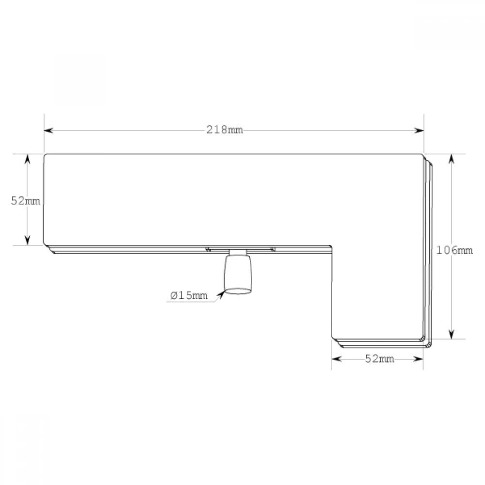 GCC Corner Transom Fitting - Satin Stainless