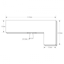 GCC Corner Transom Fitting - Satin Stainless