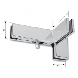 GCC Corner Transom With Fin - Left - Satin Stainless