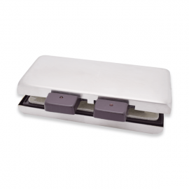 Double Over Panel Connector With Stopper - Satin Stainless