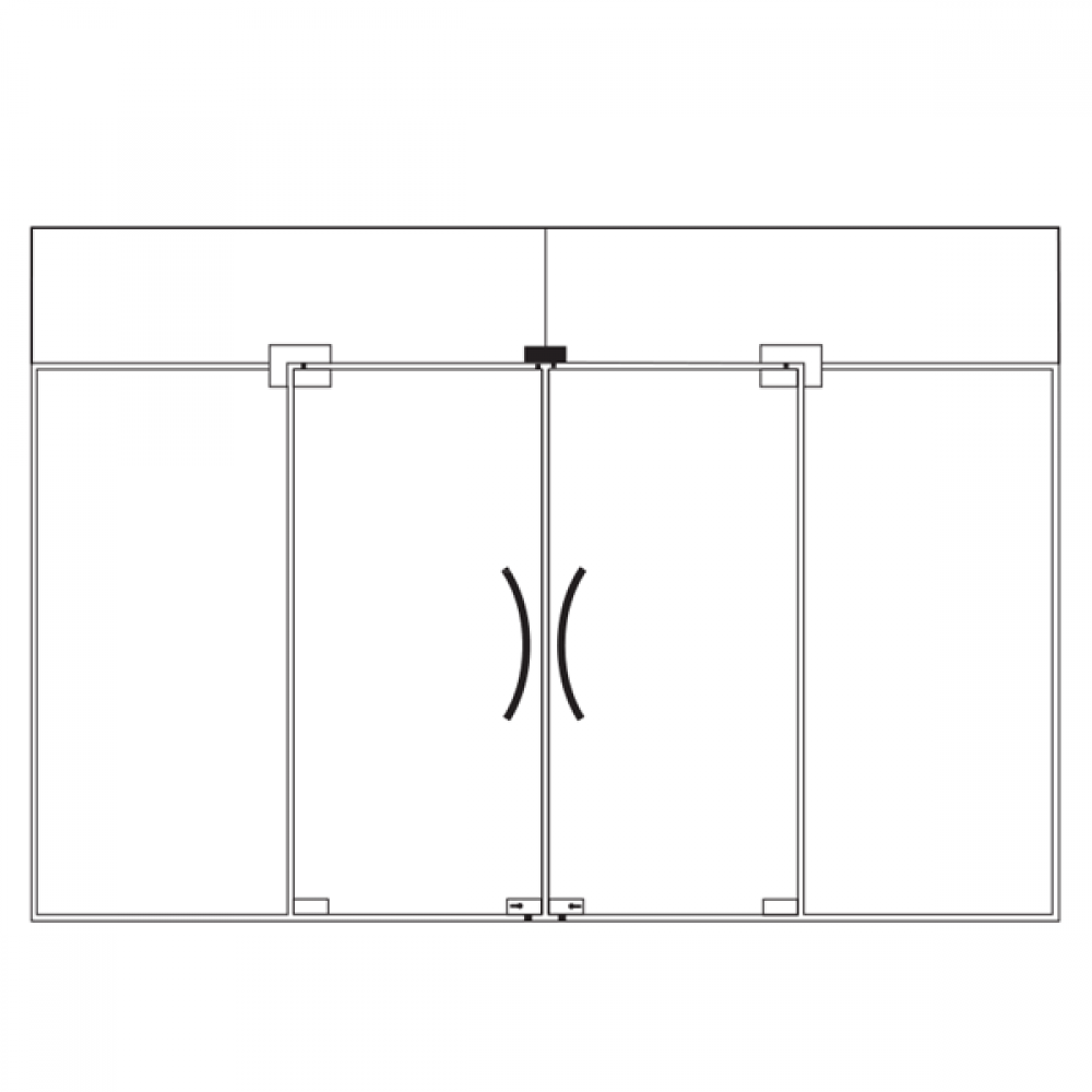 Double Over Panel Connector With Stopper - Satin Stainless
