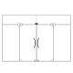 Double Over Panel Connector With Stopper - Satin Stainless