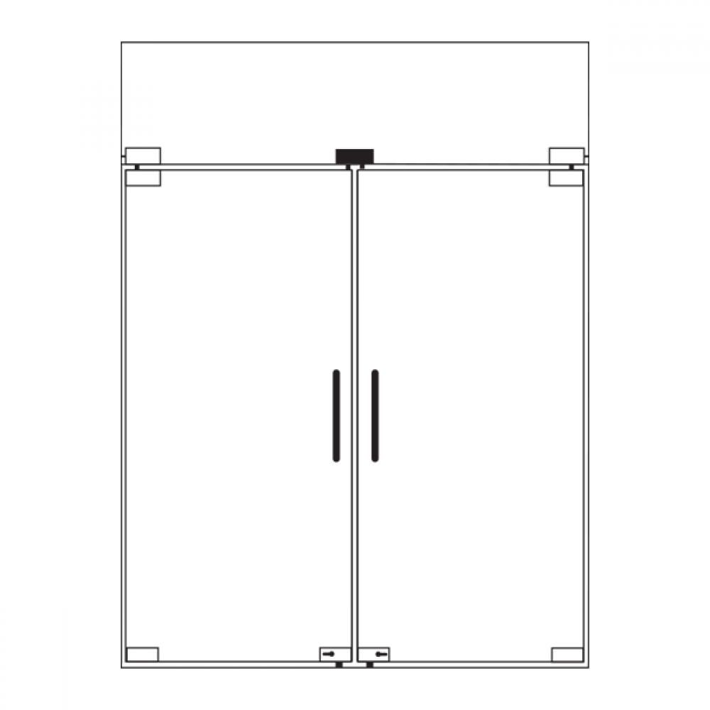 Double Over Panel Connector With Stopper - Satin Stainless