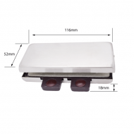 Double Over Panel Connector With Stopper - Satin Stainless