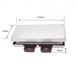 Double Over Panel Connector With Stopper - Satin Stainless