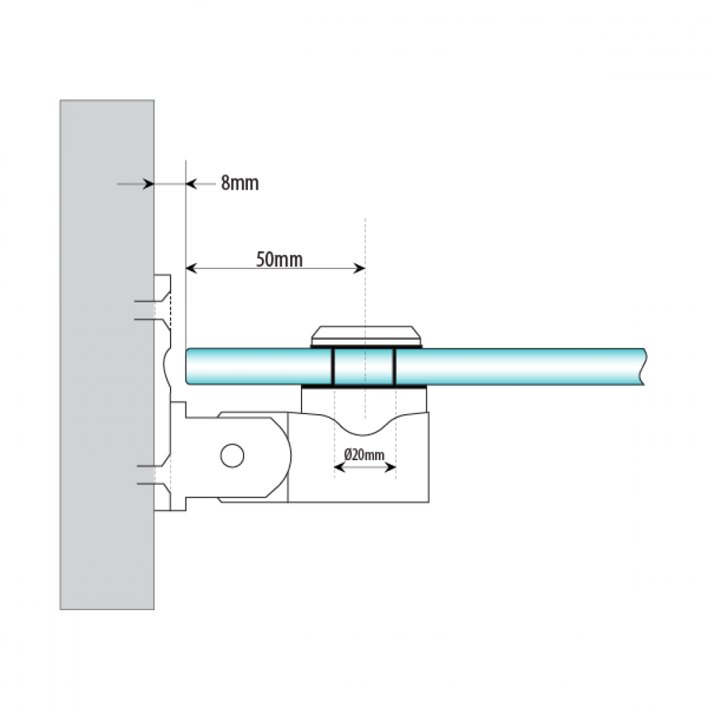 Stainless Steel Glass To Wall Hinge