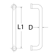 425mm x 25mm Dia. Door Handle - Satin Stainless