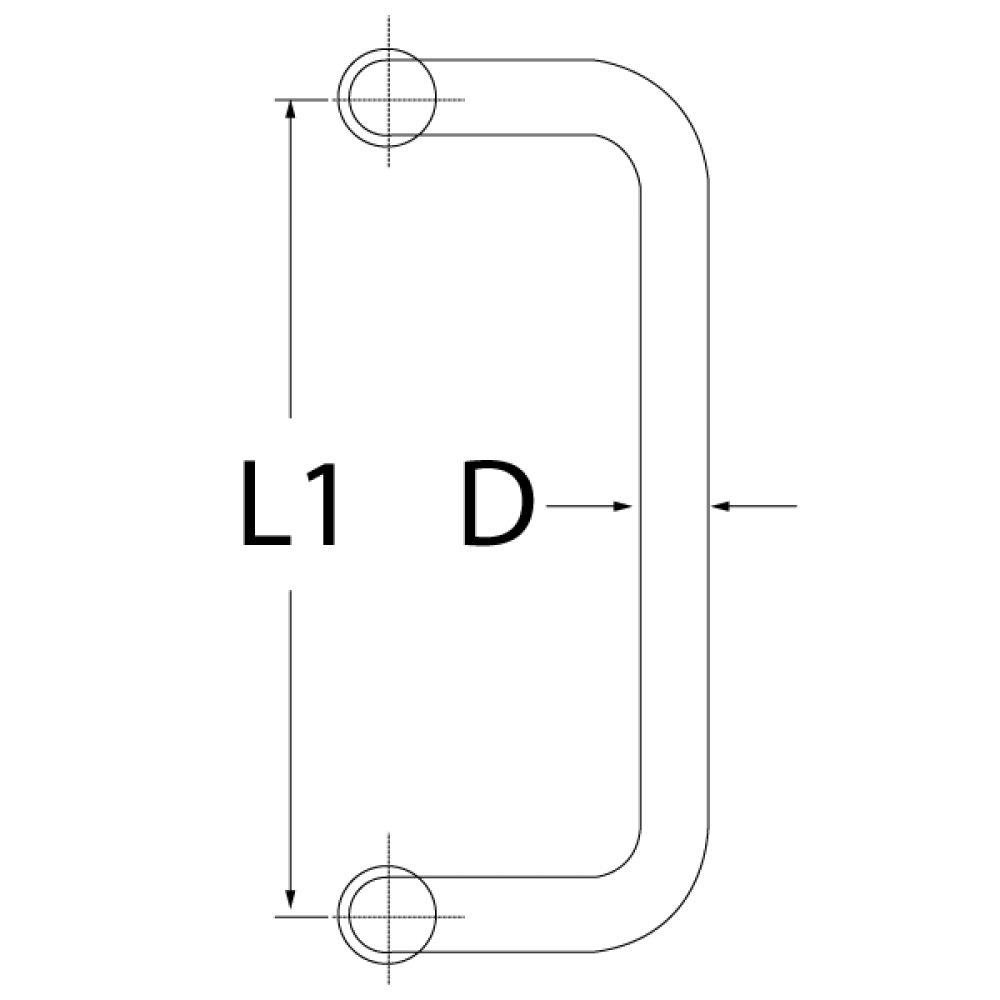 305mm x 25mm Dia. Door Handle - Satin Stainless