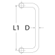 305mm x 25mm Dia. Door Handle - Satin Stainless