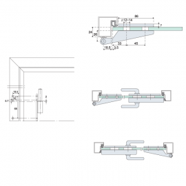Lever Hinge Alu - Stainless Steel Effect