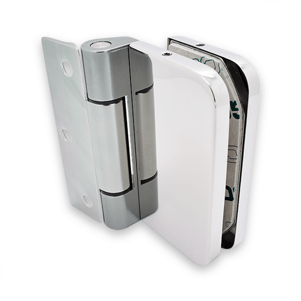 Wall To Glass Hinge - 8-10mm Glass- Polished Stainless Steel