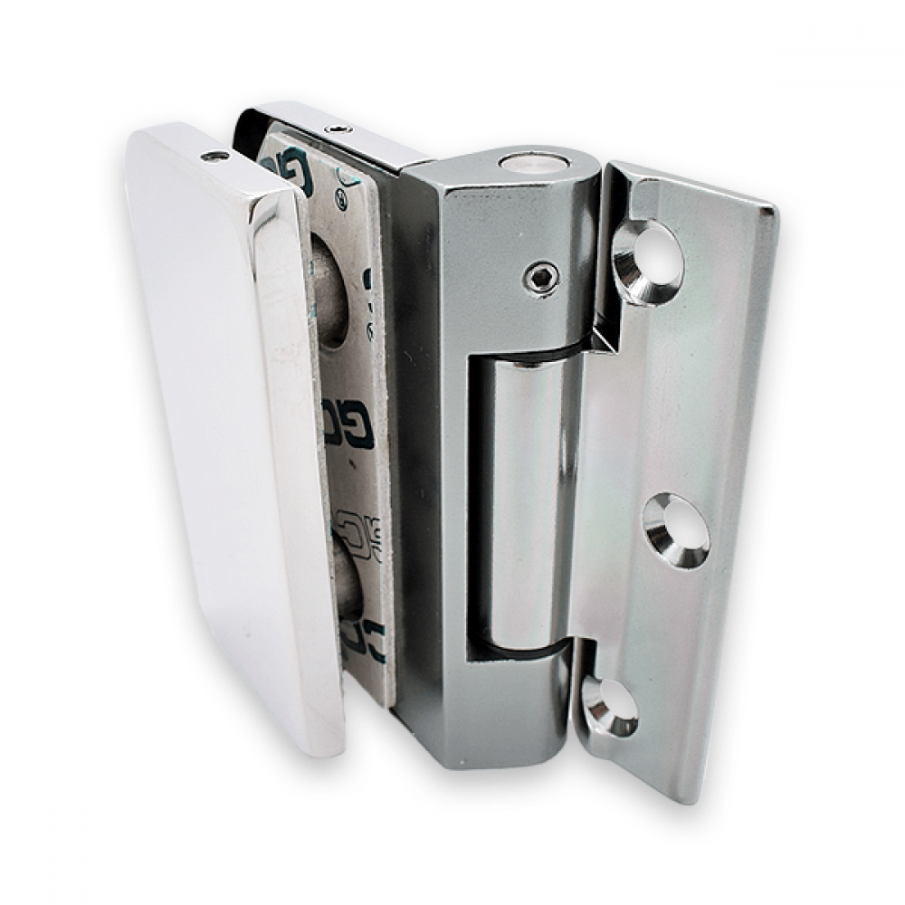 Wall To Glass Hinge - 8-10mm Glass- Polished Stainless Steel