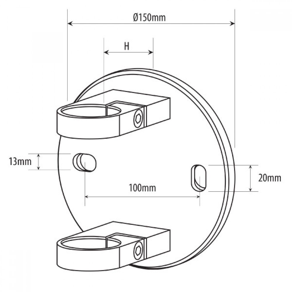45mm S/O Side Fix Baluster Bracket for Tube 48.3mm x 2.6mm