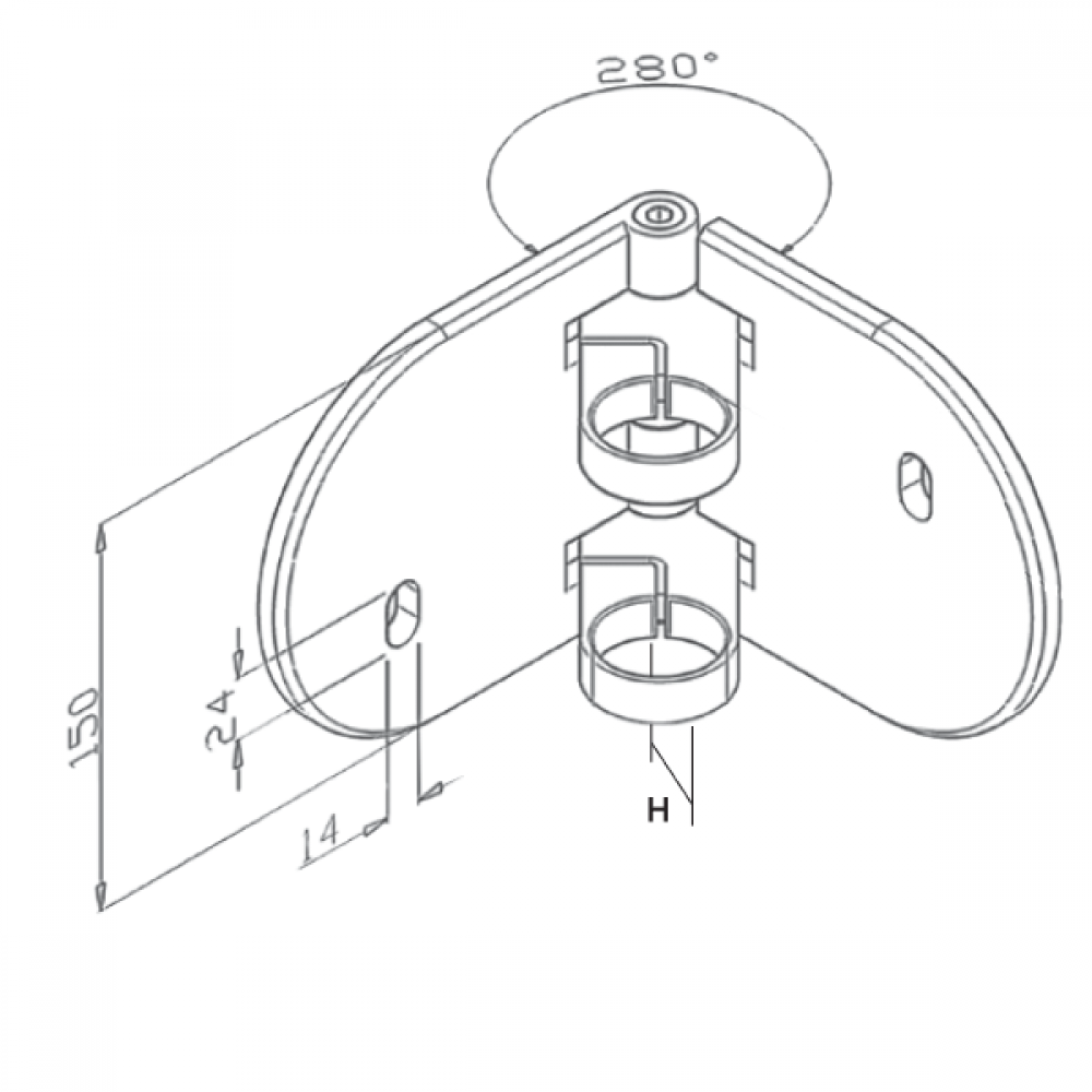 Side Fix Corner Bracket 45mm S/O for Tube 48.3mm