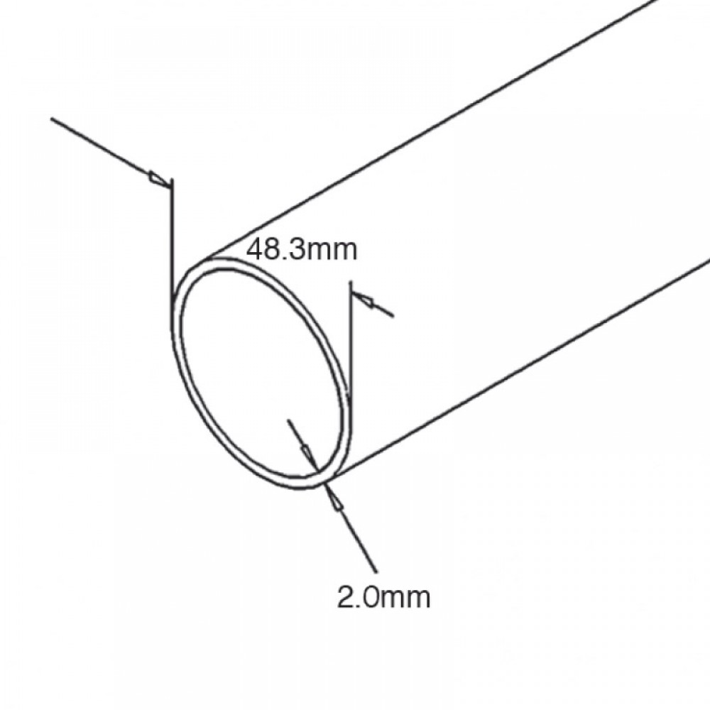 Railing Tube 48.3mm x 2.0mm - 316SS - 3 Metre