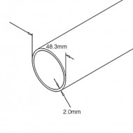 Railing Tube 48.3mm x 2.0mm - 316SS - 3 Metre