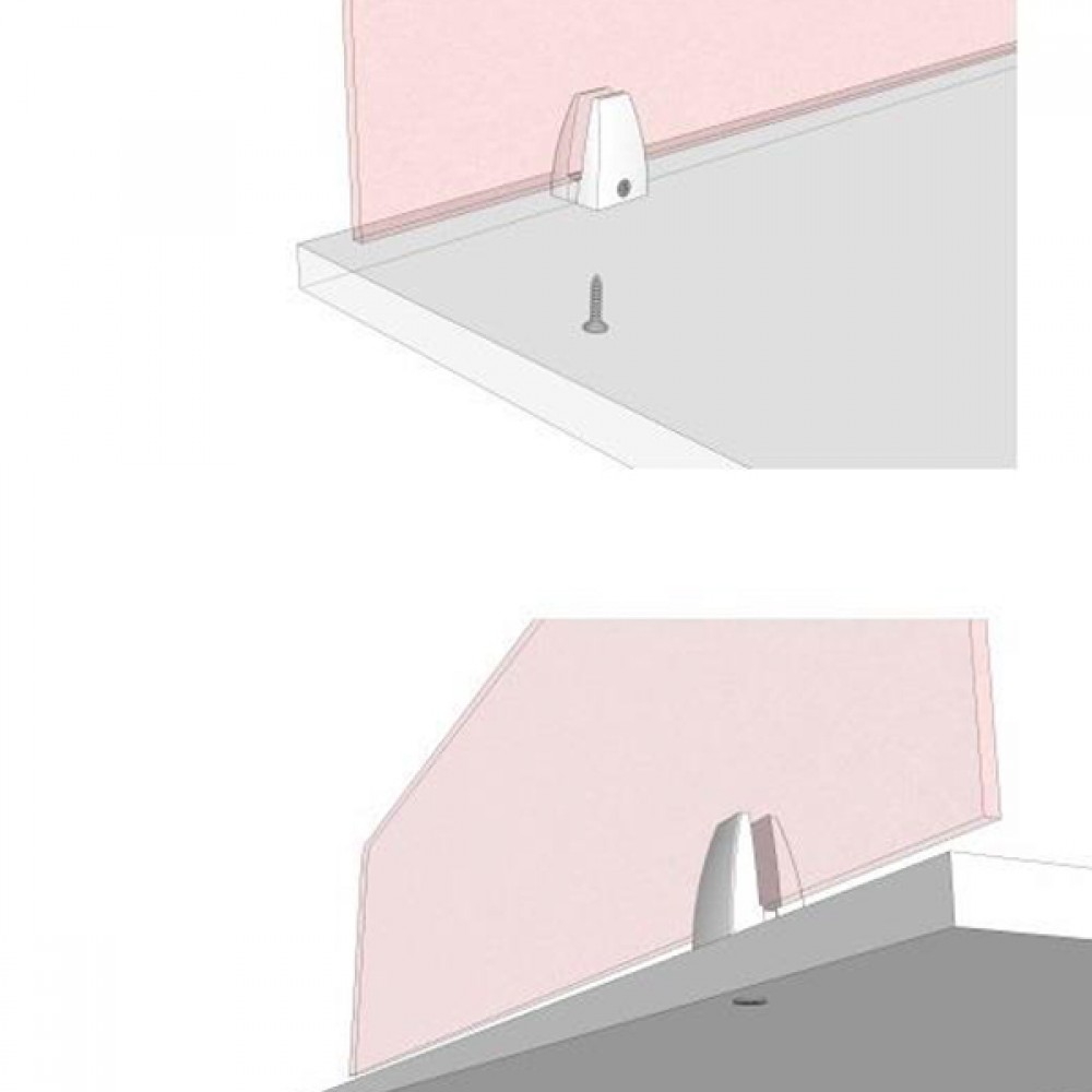 Top Fix Desk Partition Clamp - 4-12mm Thick Panel - Black