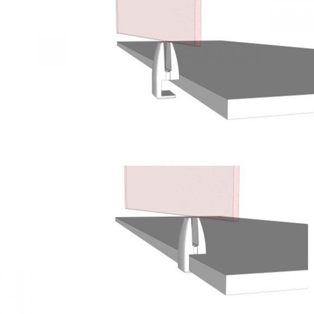 Bottom Fix Desk Partition Clamp - 4-12mm Thick Panel - Black