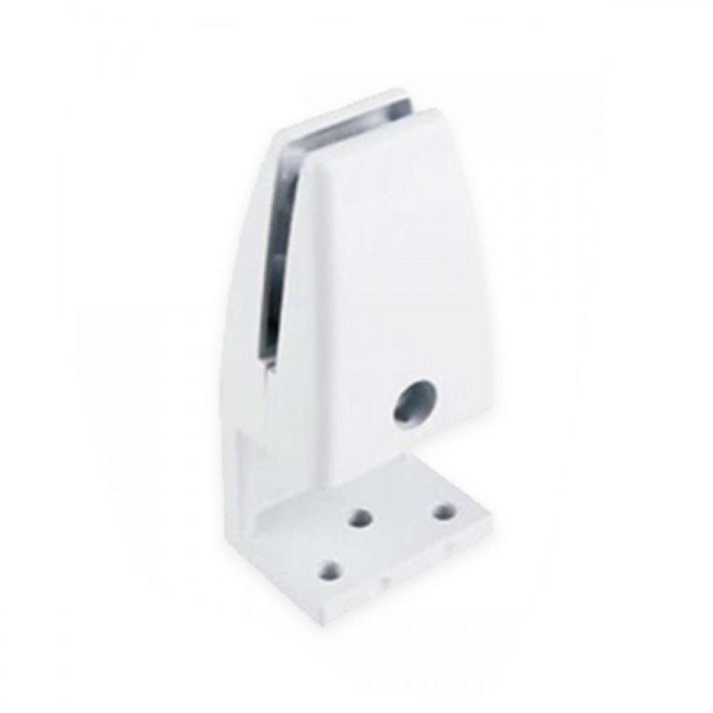 Bottom Fix Desk Partition Clamp - 4-12mm Thick Panel - White