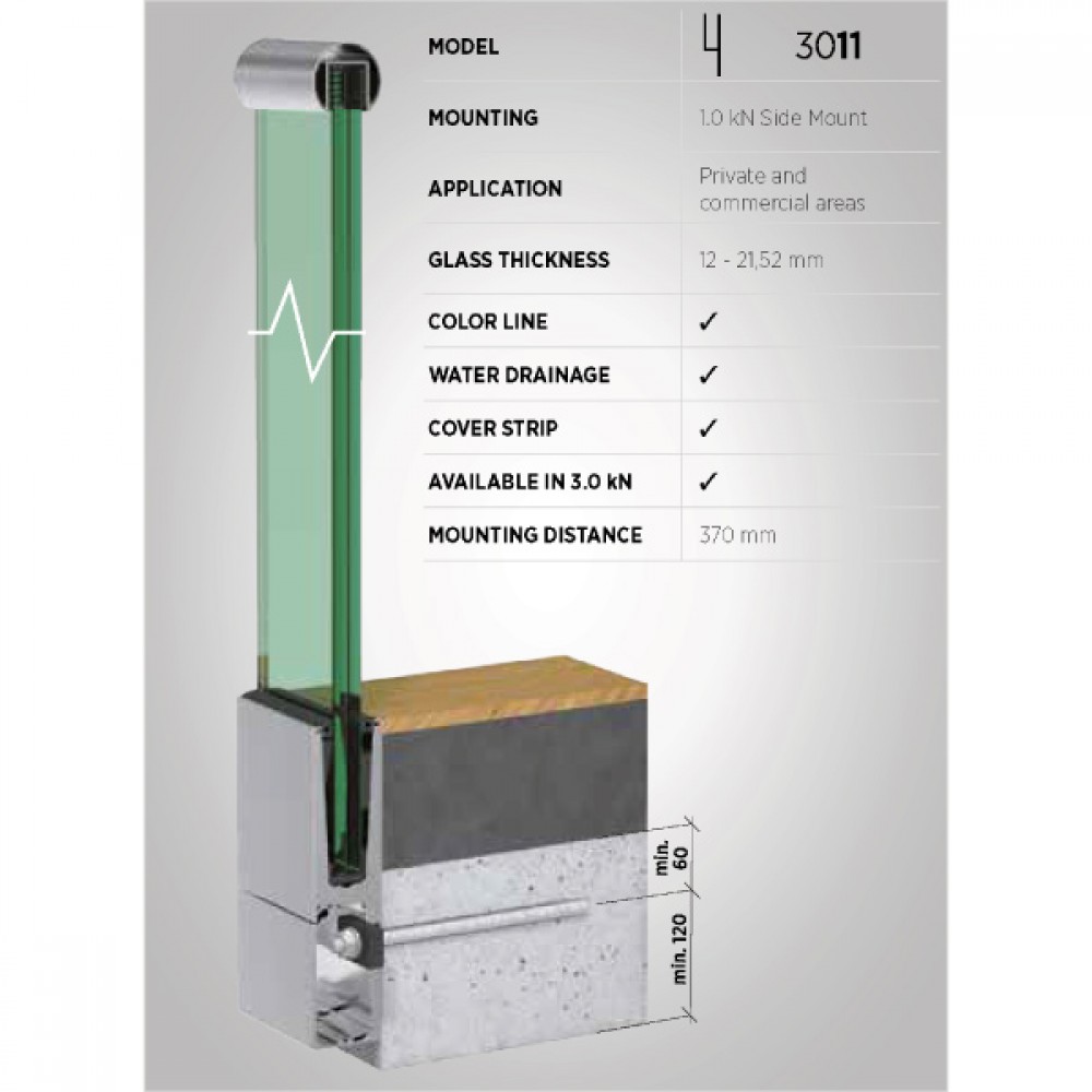 OnLevel 3011 Side Mount Channel - 0.74kN