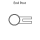 SS Covid Counter Protection Post - End - 1000mm