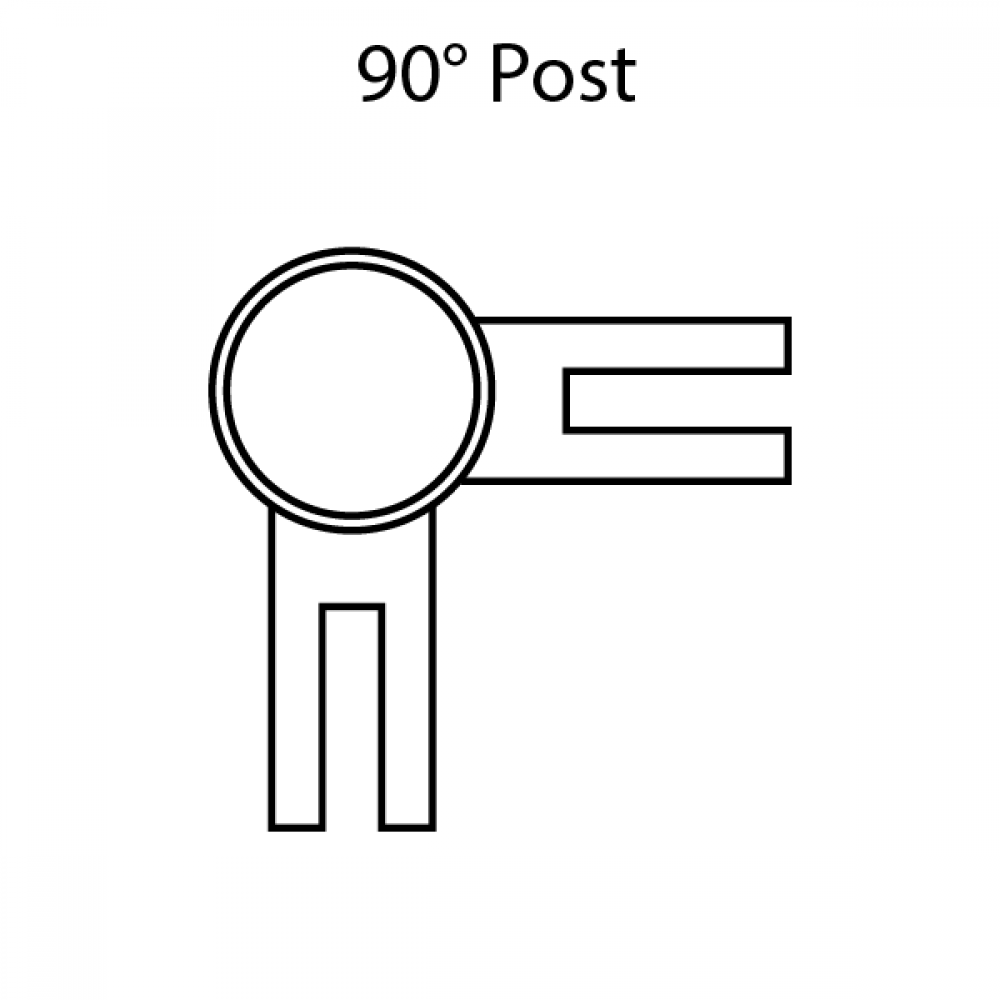 SS Covid Counter Protection Post - 90 Deg - 1000mm