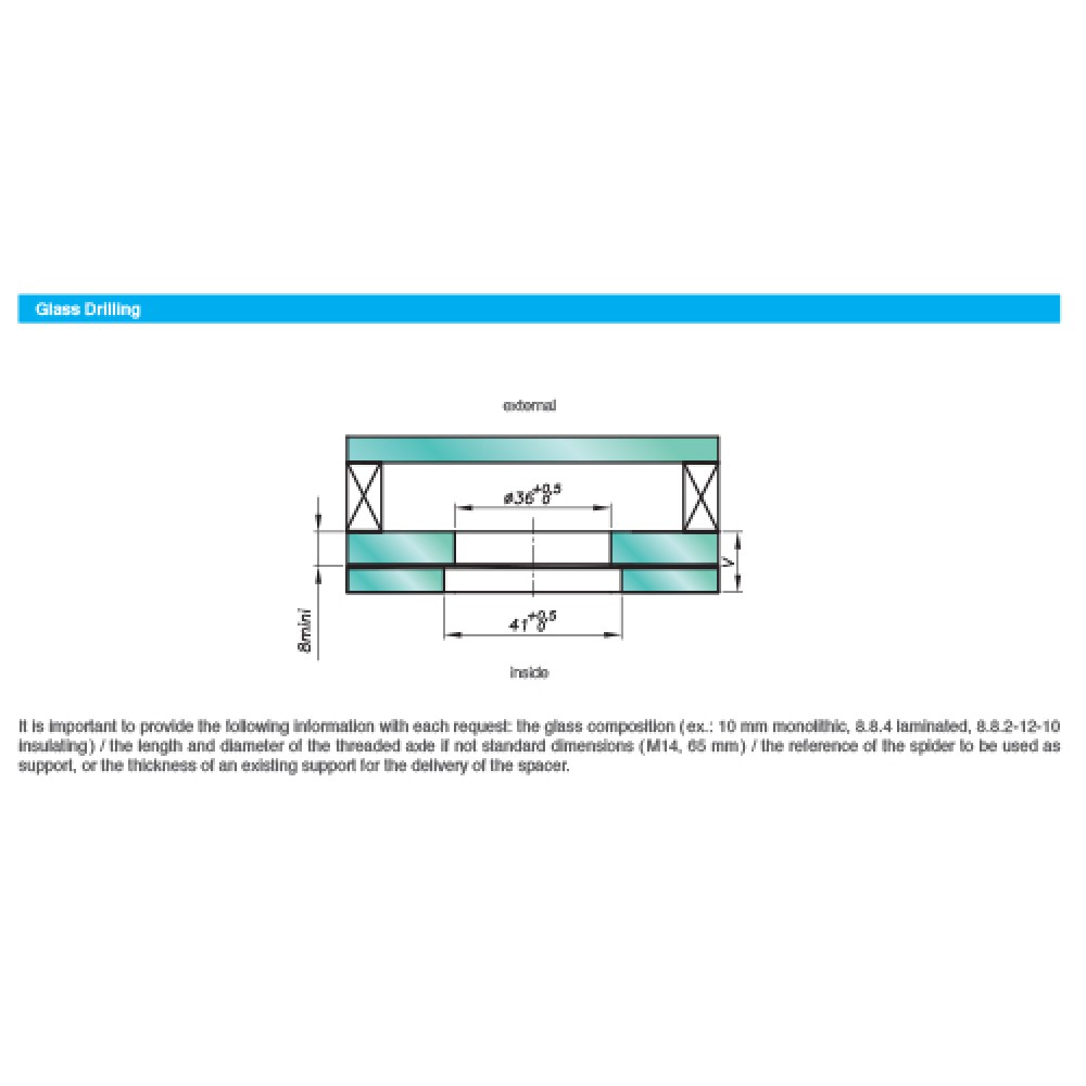 Flat Head Articulated Bolt For 22 - 26mm Insulated Glass Uni