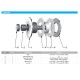 60mm Dia. Flat Head Fixed Bolt For 15 - 22mm Thick Glass (Ou