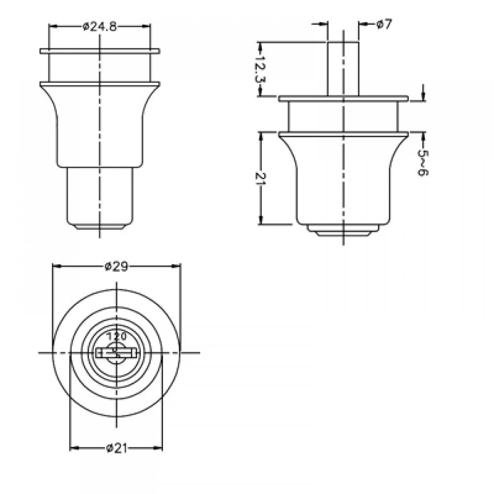 Push Type Cylinder Lock For Sliding Doors Gold