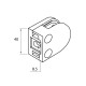 Glass Clamp - 50x40mm - Zinc - Satin - Flat - SS Effect