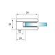 Glass Clamp - 50x40mm - Zinc - Satin - Flat - SS Effect