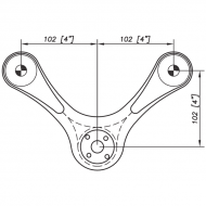 S3000 Spider Bracket Series - 2 Arms 90 Degree - AISI316