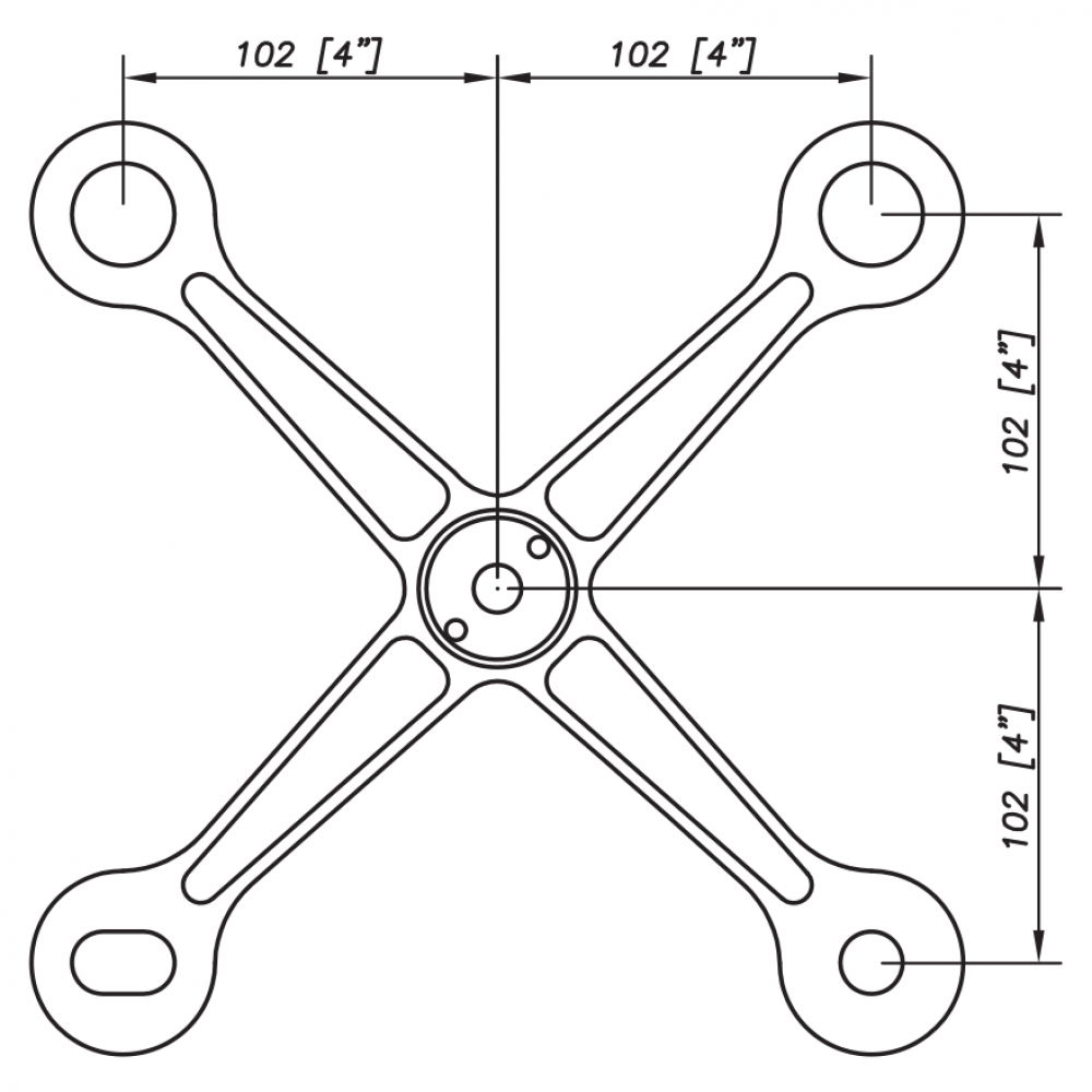 S3001 Evo Spider Bracket Series -4 Arms - AISI316