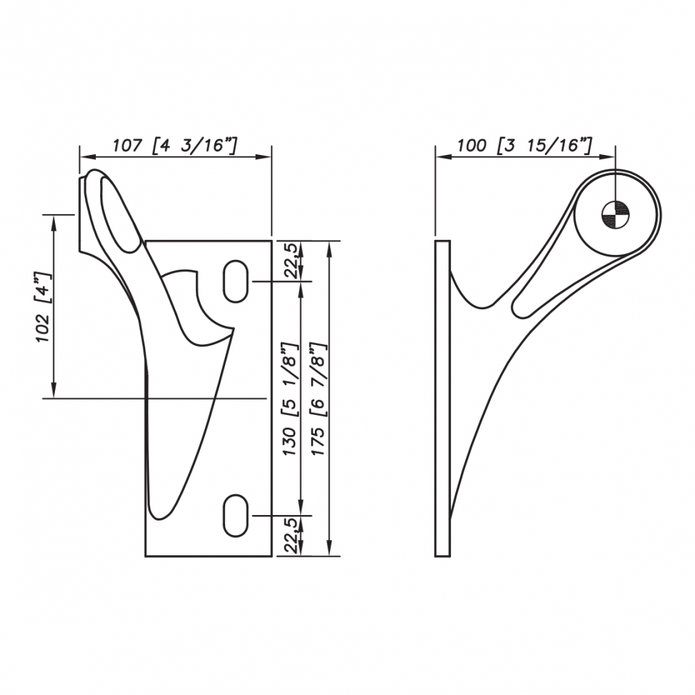 S3100 Spider Bracket Series - 1 Arm - Left - AISI316