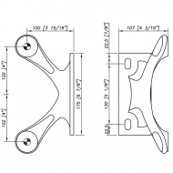 S3100 Spider Bracket Series - 2 Arm - AISI316