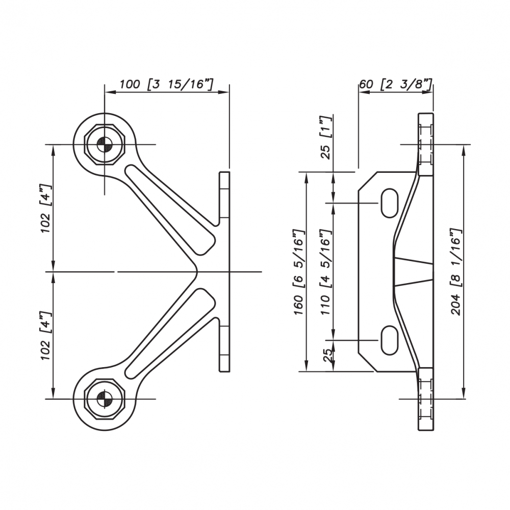 S3101 Evo Spider Bracket Series - 2 Arm - AISI316