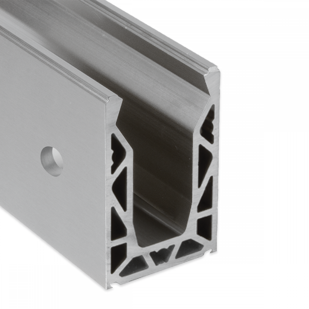 POSIglaze 3 Mtr Side Mount Kit For 12mm Glass, Brushed Alum