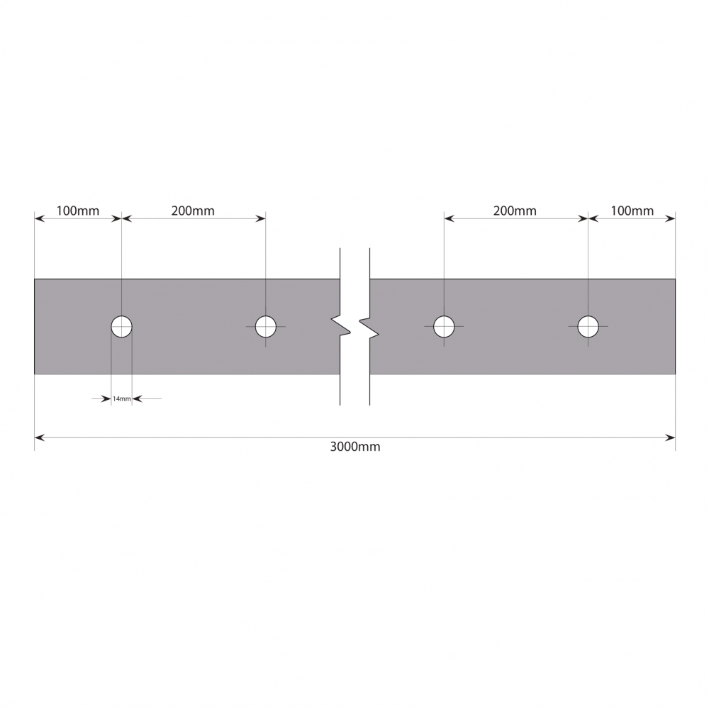 POSIglaze 3 Mtr Side Mount Kit For 12mm Glass, Brushed Alum