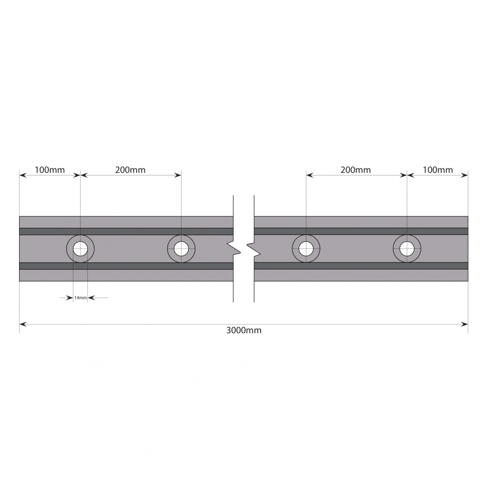 POSIglaze 3 Mtr Surface Mount Kit For12mm Glass, Black