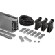 POSIglaze 3 Mtr Surf. Mount Kit For17.5mm Glass, Brush Alum