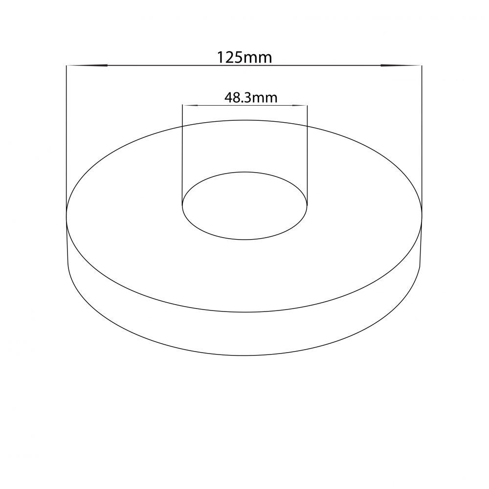 125mm Floor Flange Cover for Tube 48.3mm