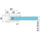 Glass Clamp - 45x45mm - 316SSS - Satin - Flat - 6-10mm Glass