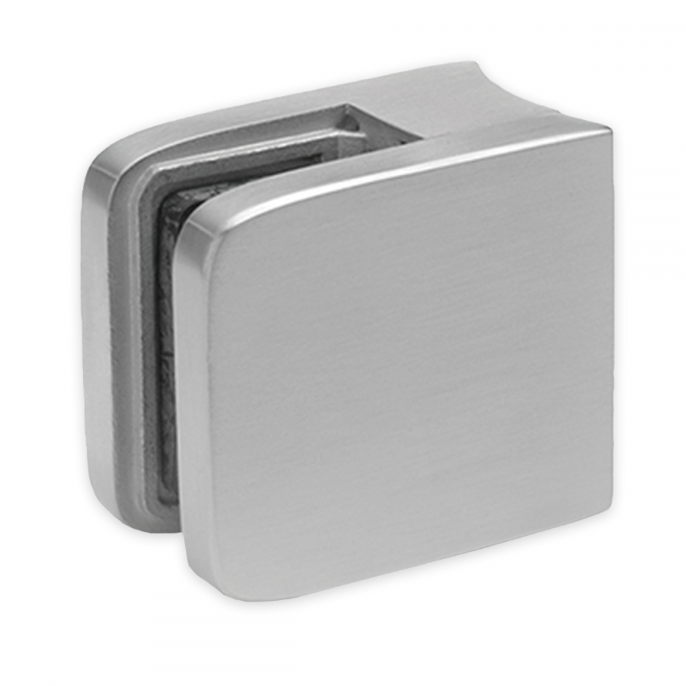Glass Clamp - 45x45mm - 304SSS - Satin - 48mm Tube - 6-10mm