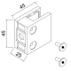 Glass Clamp - 45x45mm - 316SSS - Satin - Flat - 6-10mm Glass